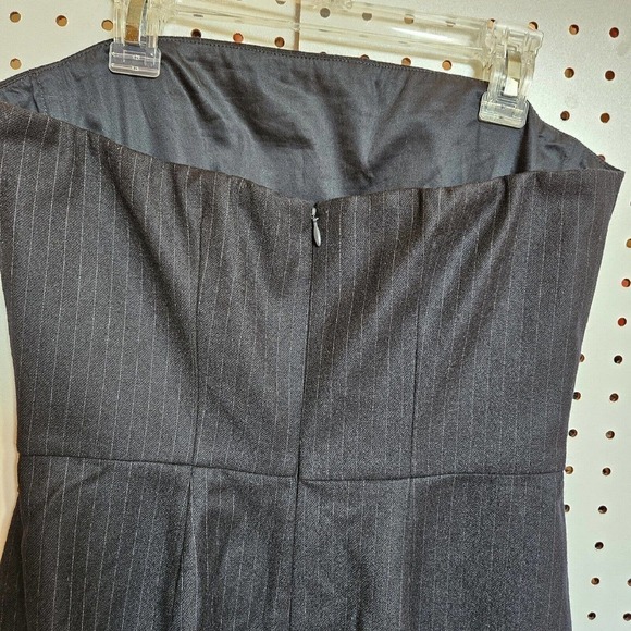 Club Monaco Wool Blend Navy Pin Stripe Strapless Bubble Mini Dress Sz 4 PERFECT - Picture 4 of 11
